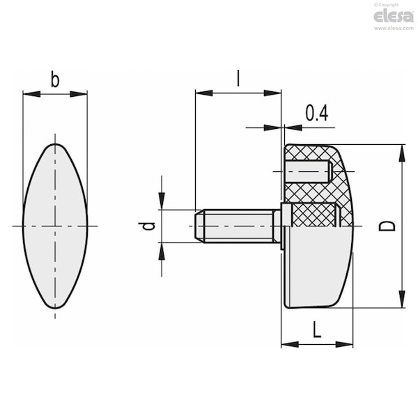 Zinc-plated Steel Threaded Stud, CT.476/30 P-M6x25